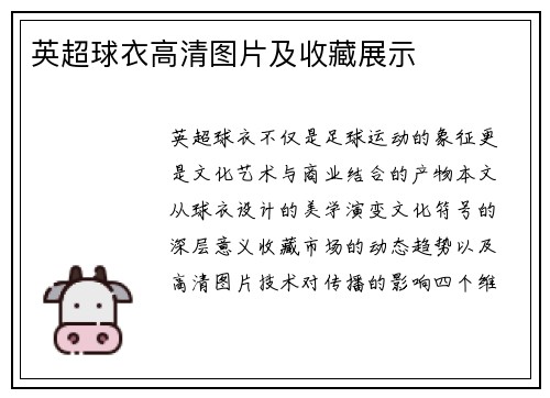 英超球衣高清图片及收藏展示